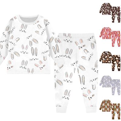 Children's Set - Printed Cartoon Two-Piece Outfit Set For Boys And Girls