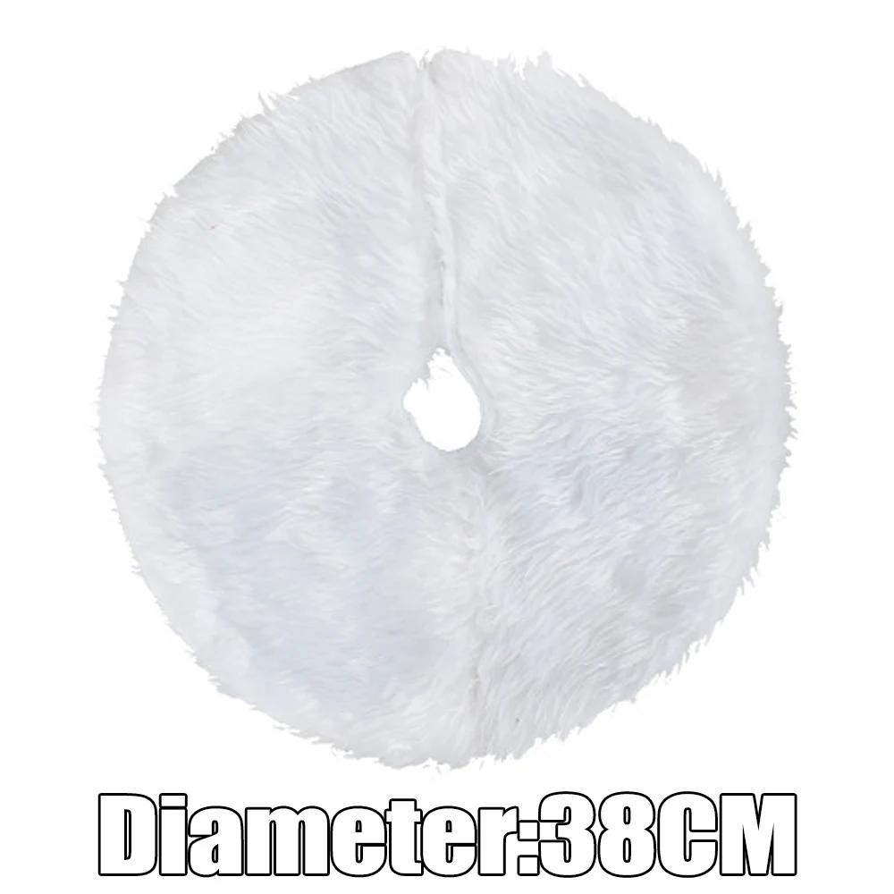 Short Plush Christmas Tree Skirt Xmas Trees Skirts Base Cover Snowflake Santa Claus Snowman Pattern Home Party Xmas Decoration