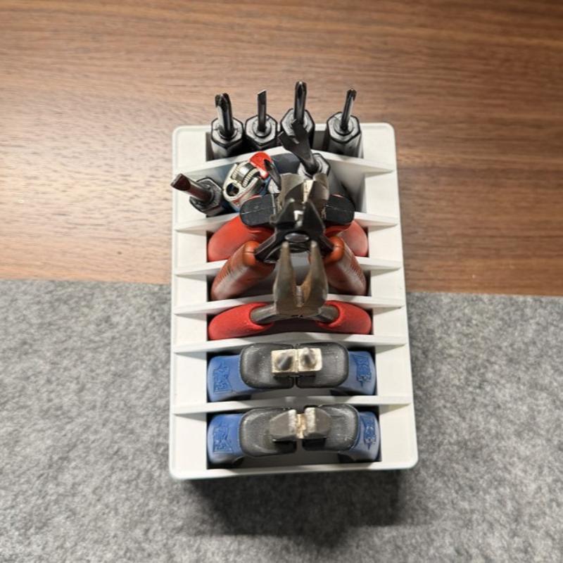 Multi Slot Pliers Storage Rack, Desktop Handmade Tool Storage Tray, Garage Drawer Electrician Hardware Sorting Stand