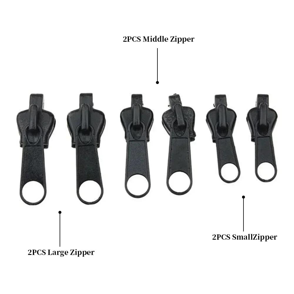 6Pcs New Instant Zipper Universal Instant Fix Zipper Repair Kit Replacement Zip Slider Teeth Rescue New Design for DIY Sewing