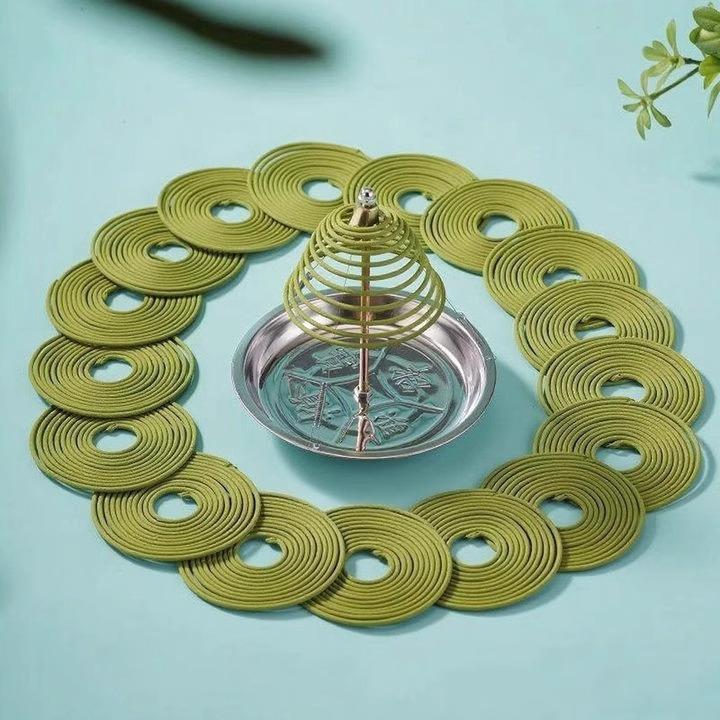 Green Tangerine Incense Coils - Orange Blossom & Sandalwood, Light Indoor Fragrance, Long-lasting.