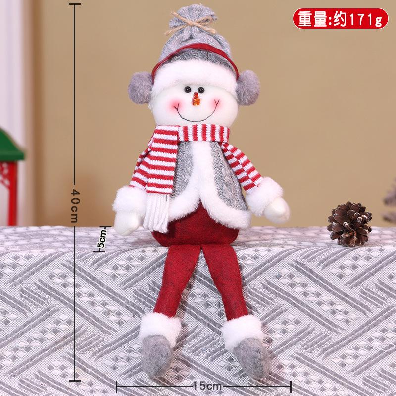 New Christmas Doll Decorations Christmas Knitted Long-legged Sitting Doll Old Man Snowman Elk Tabletop Ornament