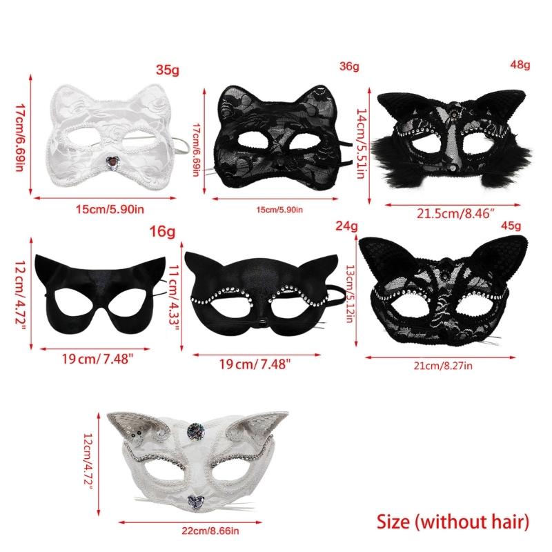 Cats Lace Mask Cosplay Mask Half Face Sexy Fox Face Mask Night Club Shows Dance Role Playing Prop  Lace Mask Masquera