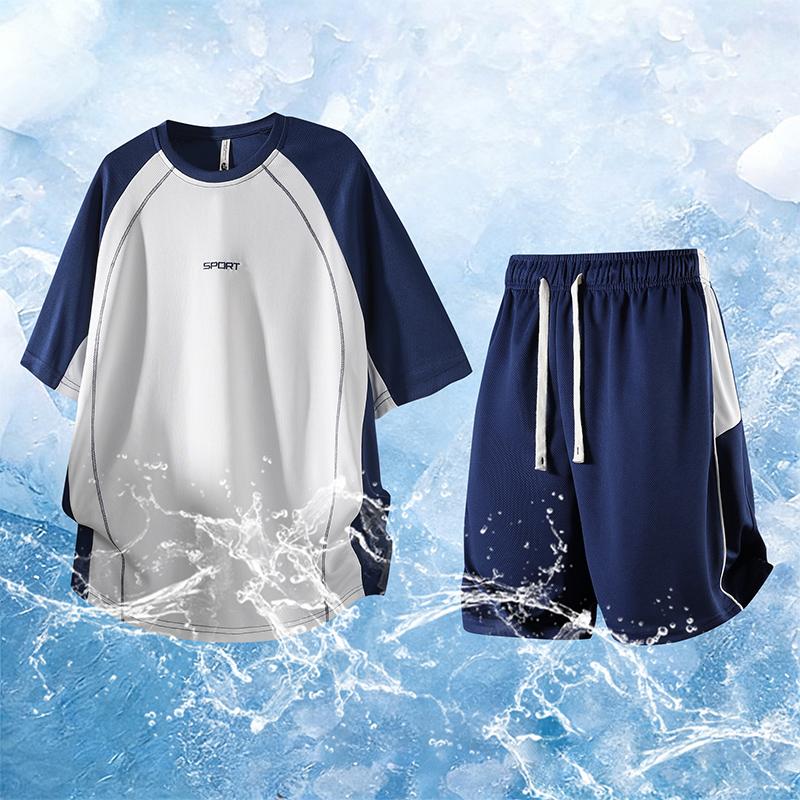Casual Sports Suit Men s Short Sleeved Suit Men s Two-piece Set 2XL