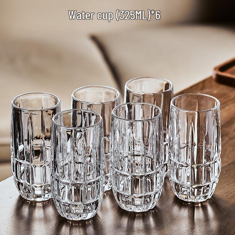 Handon 6-Piece Glass Cup Set with Gold Holder