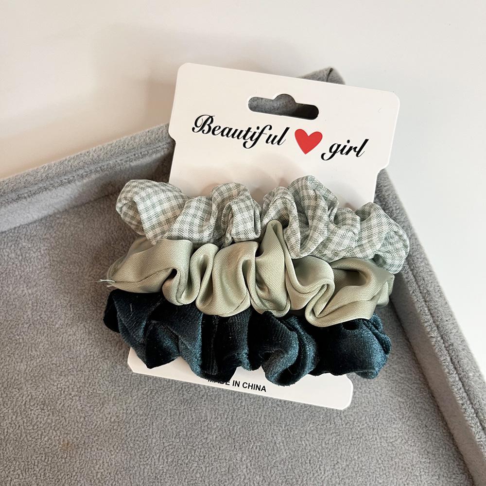

3 шт./набор Вельветовые вязаные маленькие резинки для волос Эластичные резинки для волос Женские Девичьи Сатиновые резинки для хвостика Резиновые резинки для волос Веревка Аксессуары для волос
