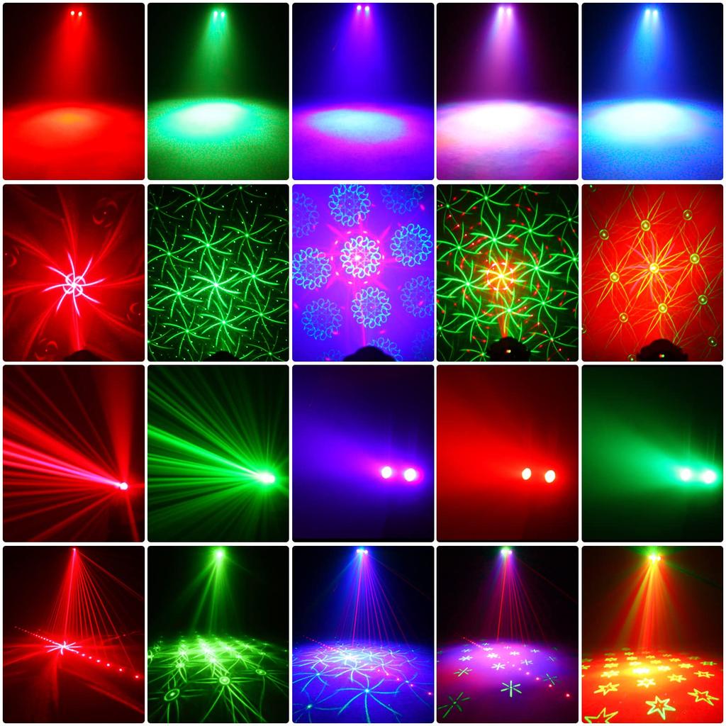 Partylicht Discolicht RGB Laser Bühnenlicht Bühnenbeleuchtung Bühnenlicht Bühnenlicht Multicolor Bühneneffektlicht Mini LED Spiegelkugel Sound
