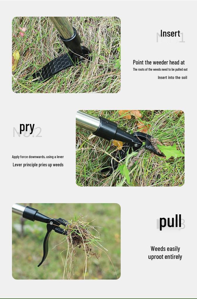 Long-Handle Foot-Operated Weeding Shovel & Hook