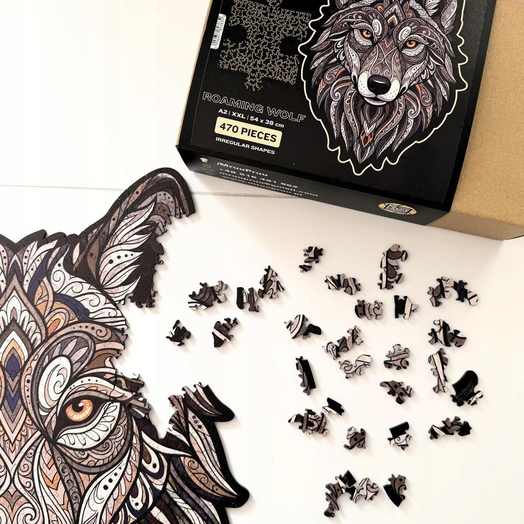 Wooden Puzzle Wandering Wolf XXL | Puzzle Gift For Adults 470