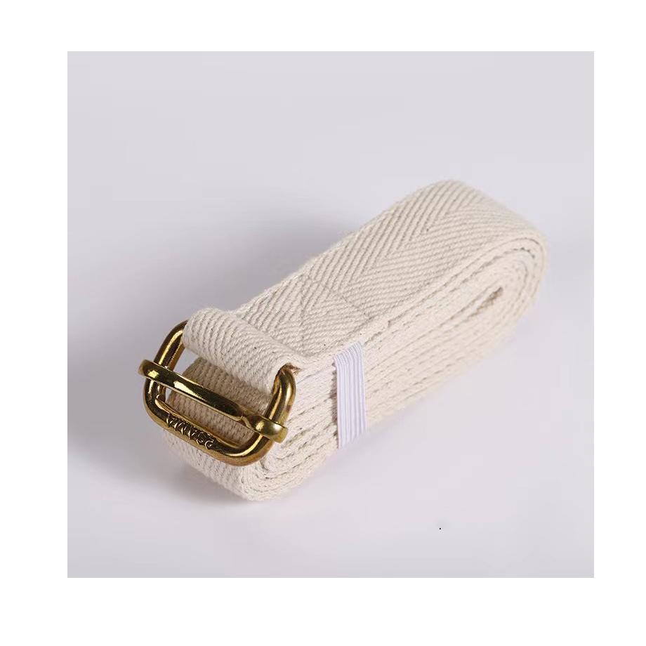 Custom logo Fitness Natural Hemp Cotton Organic Eco Friendly Yoga Straps with Belt Wholesale белый