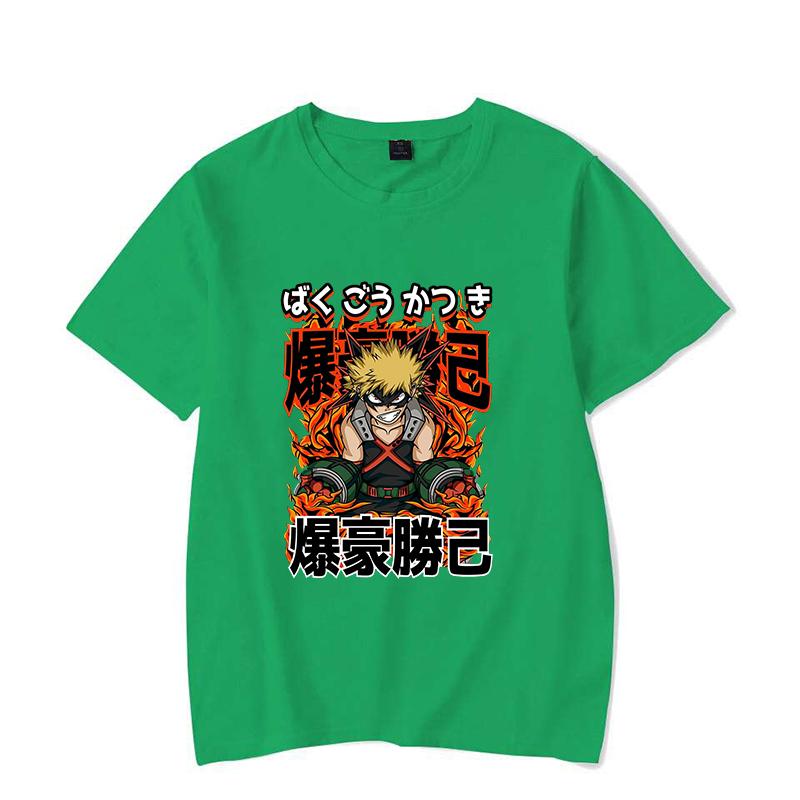 Vtipné tričko s potiskem Bakugou Katsuki Dámské Pánské Letní Ležérní Tričko s krátkým rukávem Módní Volné Topy Anime Trička