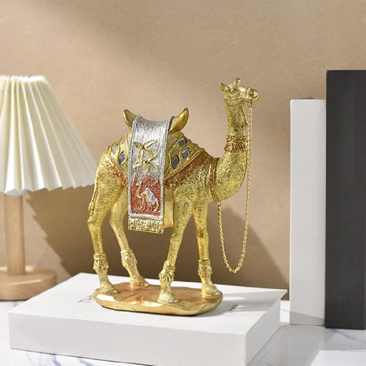 Luxury Camels Statue Animal Figurine Housewarmings Gift Resins Sculpture Middle Eastern Ornament for Indoor Desk Decors