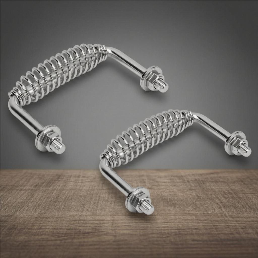 2 Pieces Bolt-Fixed Spring Handle Durable for Smokers, Fire Pits