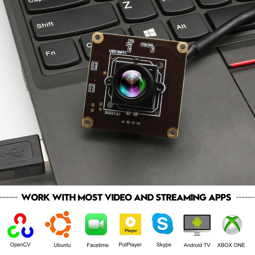 ELP 120FPS USB Camera 12MP 4K Golf Swing Camera with 25mm Narrow Field of View M12 for Industrial Raspberry Mac OS Module, High-Speed Lens, Computers,