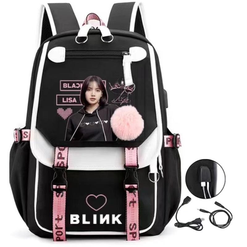 Blackpink Lisa Inspired Starry Sky Backpack Trendy Oxford Cloth Street Style Bag