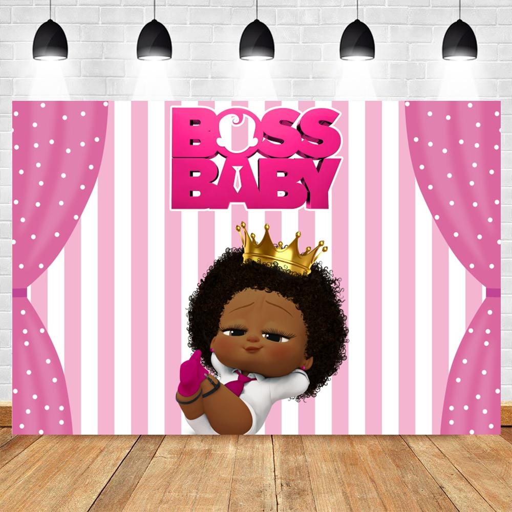 Boss Baby Thema Achtergrond Meisje Jongen Verjaardagsfeest Kinderkamer Decoratie Fotografie Achtergrond Gepersonaliseerd Naam Poster Banner