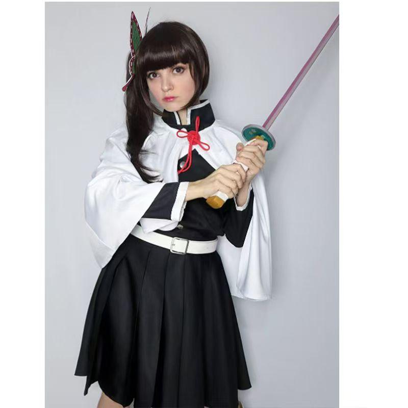 Tsuyuri Kanao Cosplay Kostuum Volwassen Kind Anime Uniform Vrouwen Kimono Haori Pruik Halloween Kleding