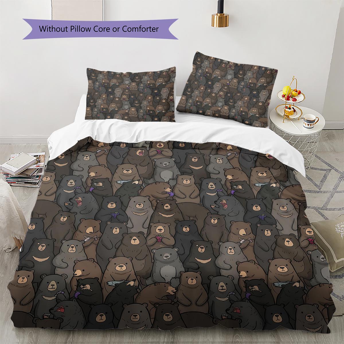 

Cartoon Animal Art Pattern Bedding,Quilt Set Quilt Cover Pillowcase Home Birthday Gift (1 * duvet cover + 2 * pillowcase, without core) 135x200cm