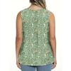 Summer Small Floral Print Round Neck Knit Sleeveless Vest Top Women