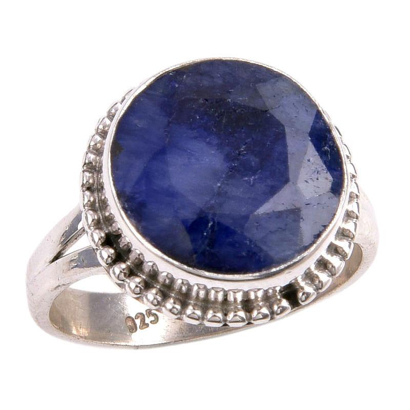 Sapphire(Simulated) Gemstone Handmade 925 Sterling Silver Jewelry Ring S.6 F2c10