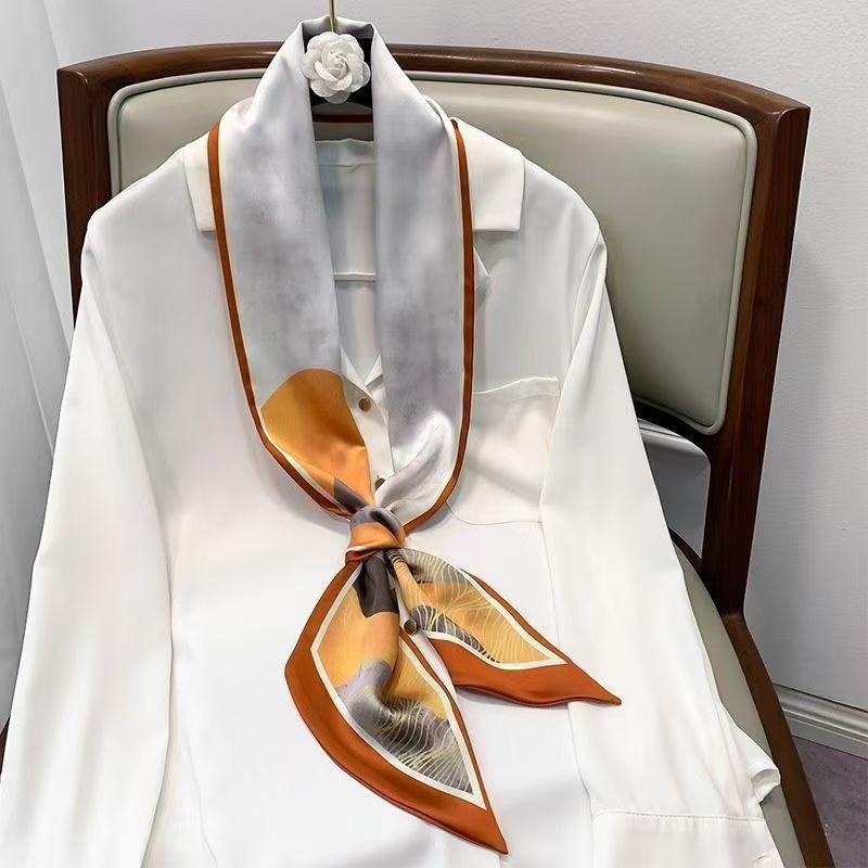 Luxus Design Pferde Muster Seiden Schal Stirnband Halstuch Foulard Weibliche Haarschals Nackenbinde Dünne Schals Weiches Satin Dame