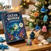 2D Flat Acrylic Pendants Ocean Advent Calendars 2026, Marine Themed 24 Days Christmas Countdown Calendar, Holiday Surprise Gift Box Sea Animal