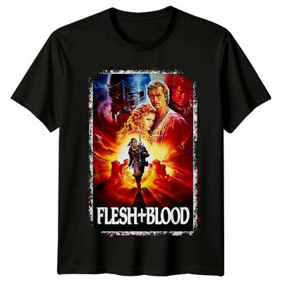 Carne + Sangre (1985) Camiseta Inspirada en Póster de Película Retro Años 80 Unisex