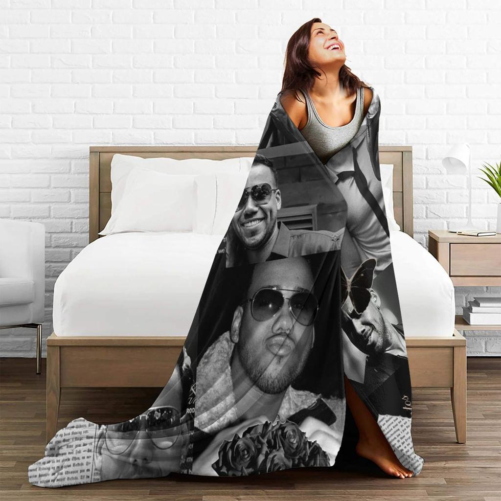 Latin Singer Romeo Santos Blanket Soft Warm Flannel Throw Blanket Bedspread for Bed Living room Picnic Travel Home Couch