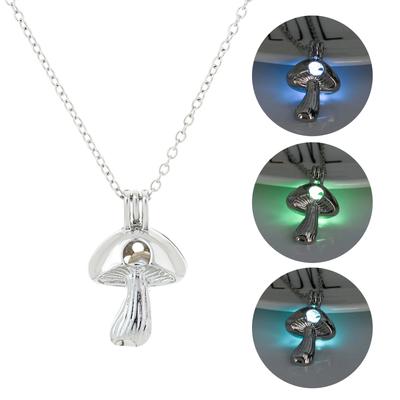 Mushroom Necklace for Women Girls Luminous Mushroom Pendant Necklace Glow In The Dark Halloween Birthday Jewelry Gift