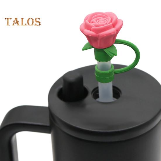 1/9 bucăți capace de paie din silicon pentru ceașcă de 30/40 oz Toppers de paie în formă de floare drăguță pentru pahare Capace de paie de băut rezistente la praf de 10 mm Capace reutilizabile
