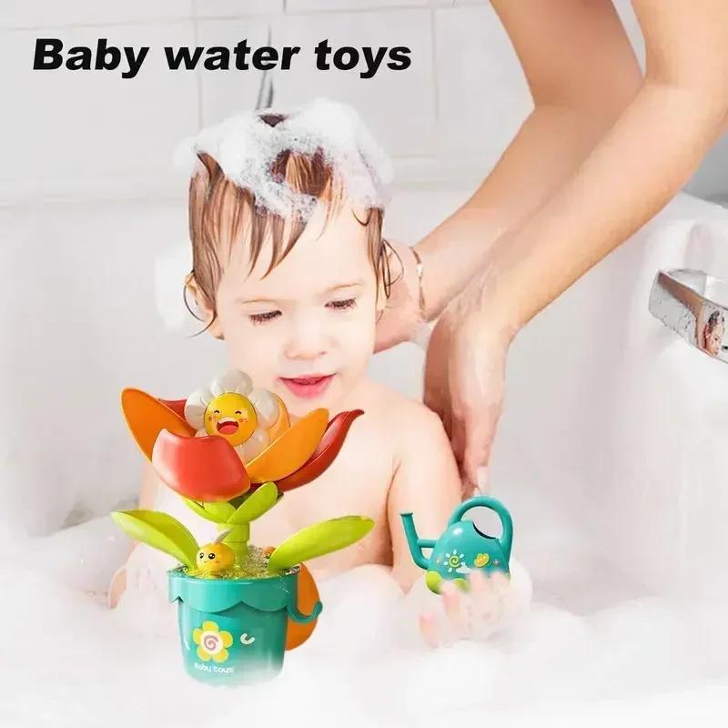 Fun Water Spray Sprinkler for Kid Baby Toys Funny Water Game Bath Toy Sunflower Bathroom Shower Spray Water Bathroom Bathtub Toy