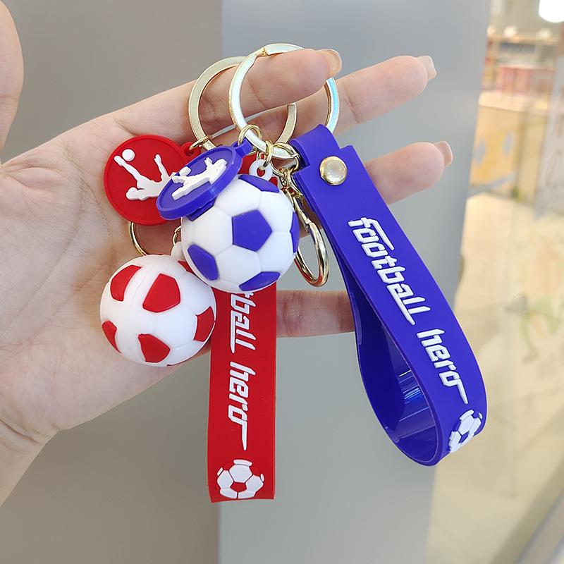 Football Cup Cartoon Mini Simulation Football Keychain Outdoor Backpack Key Pendant Gift Travel Commemoration