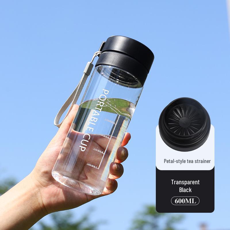 Large Capacity Frosted Sports Water Bottle with Tea Infuser and Lanyard - Customizable Outdoor Gift Cup