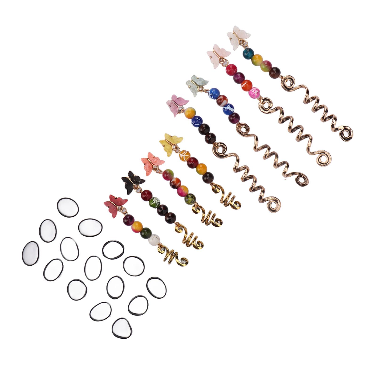 

24 шт. Украшения для дредов, Пружинные подвески-бабочки, Разноцветные кольца для плетения волос из сплава