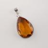 Natural Citrine Gemstone Silver Pendant 1.8" , 925 Sterling Silver Jewelry, Handmade Women's Pendant For Gift PP-65-10
