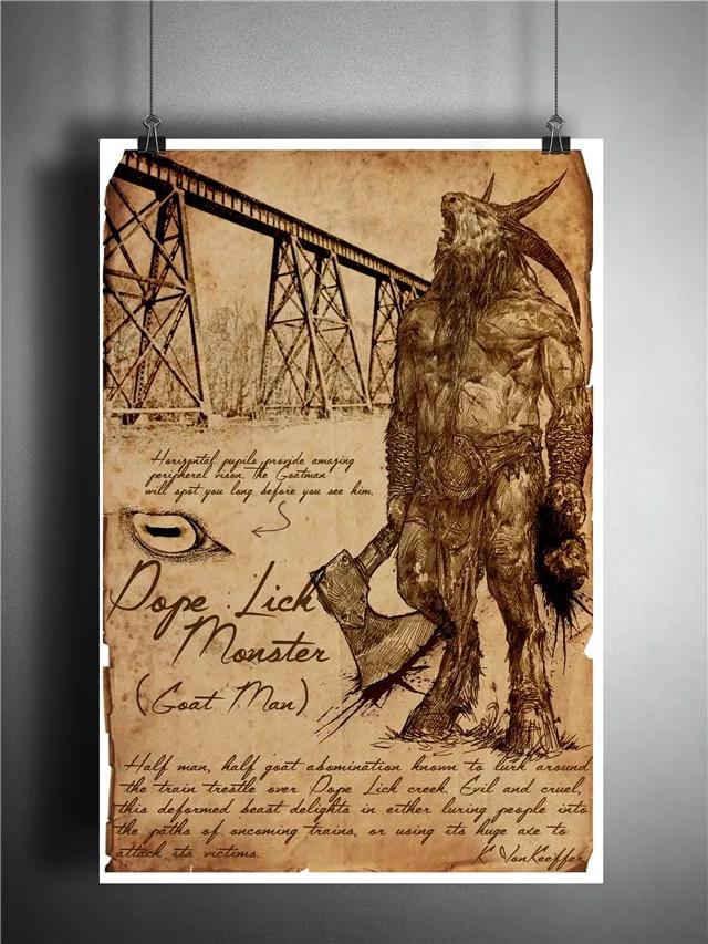 Vintage Magic horror vampiro monstro mítico Sexy Devil girl Poster lobisomem bruxaria Canvas Poster Wall Art Mural Decoração de quarto sem moldura