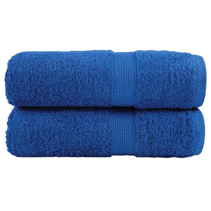 VidaXL Serviettes d'invité de Qualité Supérieure 2 pcs, Draps de Bain, Essuie-mains, Serviette de Visage Salle de Bain, Bleu 137182
