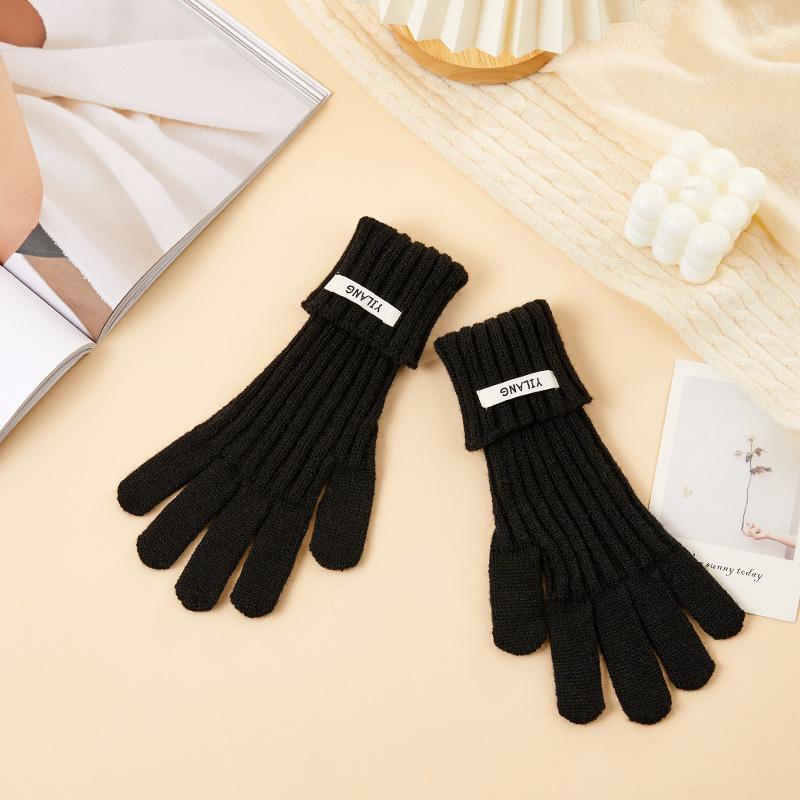 

New Autumn and Winter Women s Warm Knitted Gloves Versatile Cold Proof Korean Version of Finger Exposed Solid Color Touch Screen Gloves Average size