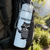 1PC I Require Snacks Raccoon Print 750ml Color Plastic Sports Water Bottle Leakproof Flip Straw Lid Suitable for Sports Office Home Use