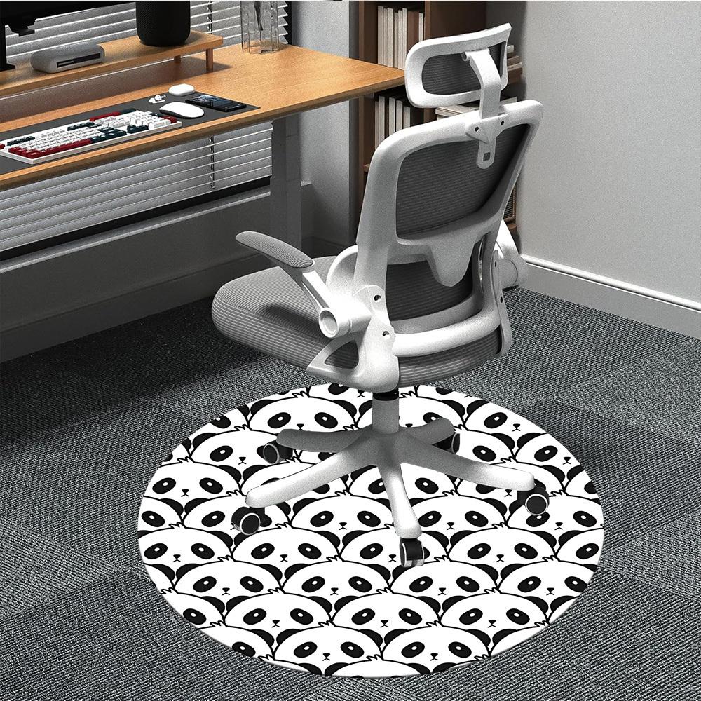 1pc Panda Pattern Office Round Area Rug, Indoor Mat Suitable For Office, Under Office Chairs Bedroom Living Room Home Decor, Room Deco