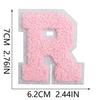 Roaring Sky A-Z Pink Chenille Embroidery Patch: 7cm Iron-on Sticker for Bags