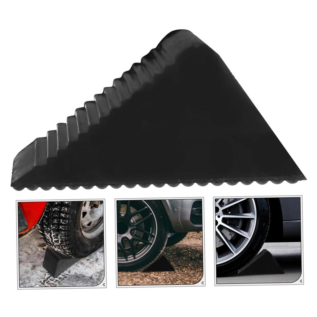 ABOOFAN Wheel Chock Rubber Wheel Stopper Vehicle Wheel Chock Triangle Wheel Block Trailer Camper Wheel Stopper Vehicle Wheel Stabilizer