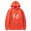 Mens Oversized Hooded Sweatshirt With XO Letter Print Loose Fit Streetwear Casual Top