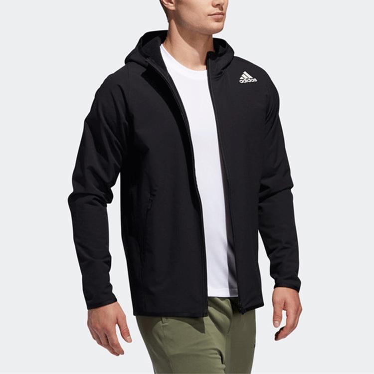 Adidas FL DWR CW Hoodie Casual Sport Jacket Men Jackets Black FM1872