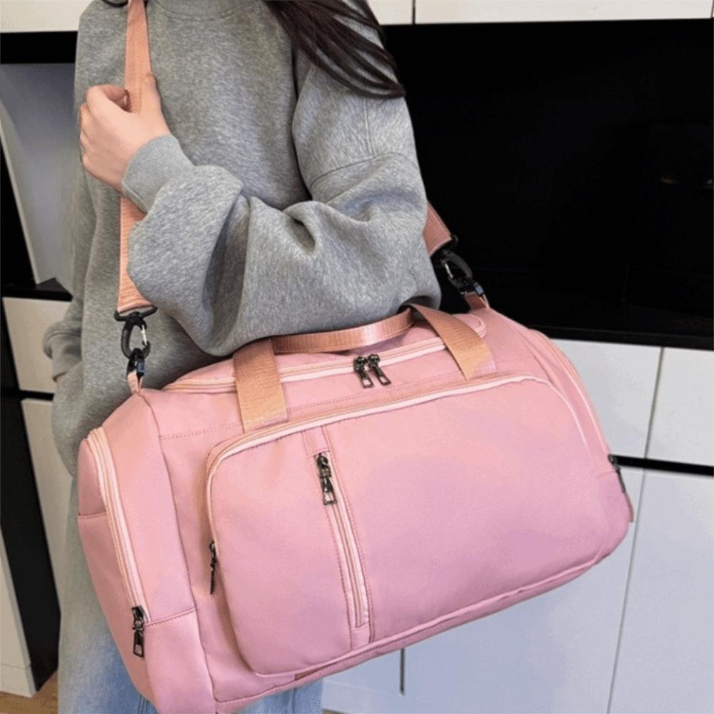 Oxford Cloth Travel Luggage Bag Solid Color Duffle Bag Simple Sports Fitness Bag  Gym