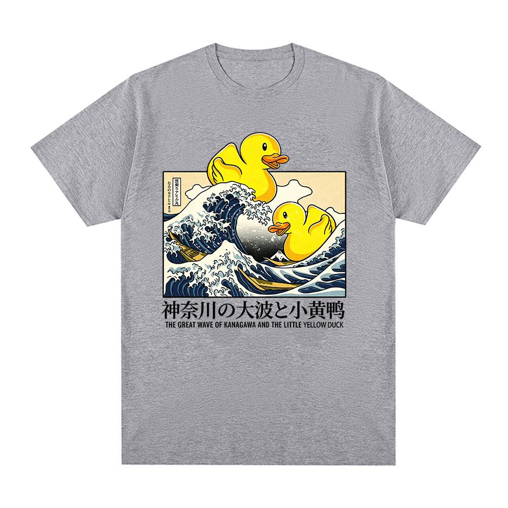 Great Wave Kanagawa Duck Funny Japanese Style TShirts Fashion Casual Cotton TShirt Unisexs Unisex Oversized Short Sleeve T Shirts