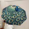 1pc Peacock Feather Artwork Umbrella with Plastic Handle,Suitable for All Seasons Home Travel Outdoor UmbrellaDD1722