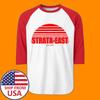 Strata East Records Men#039;s Raglan White Red Size S To 2XL Unisex T-Shirt