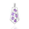 Amethyst Handmade Pendant for Her, 95 Silver Gemstone Jewelry Gift for Mom