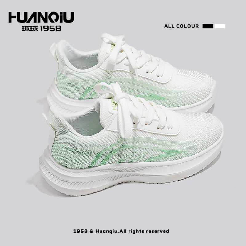 Global mesh fly-woven shoes 22 summer new breathable thick-soled height-increasing casual sports walking shoes